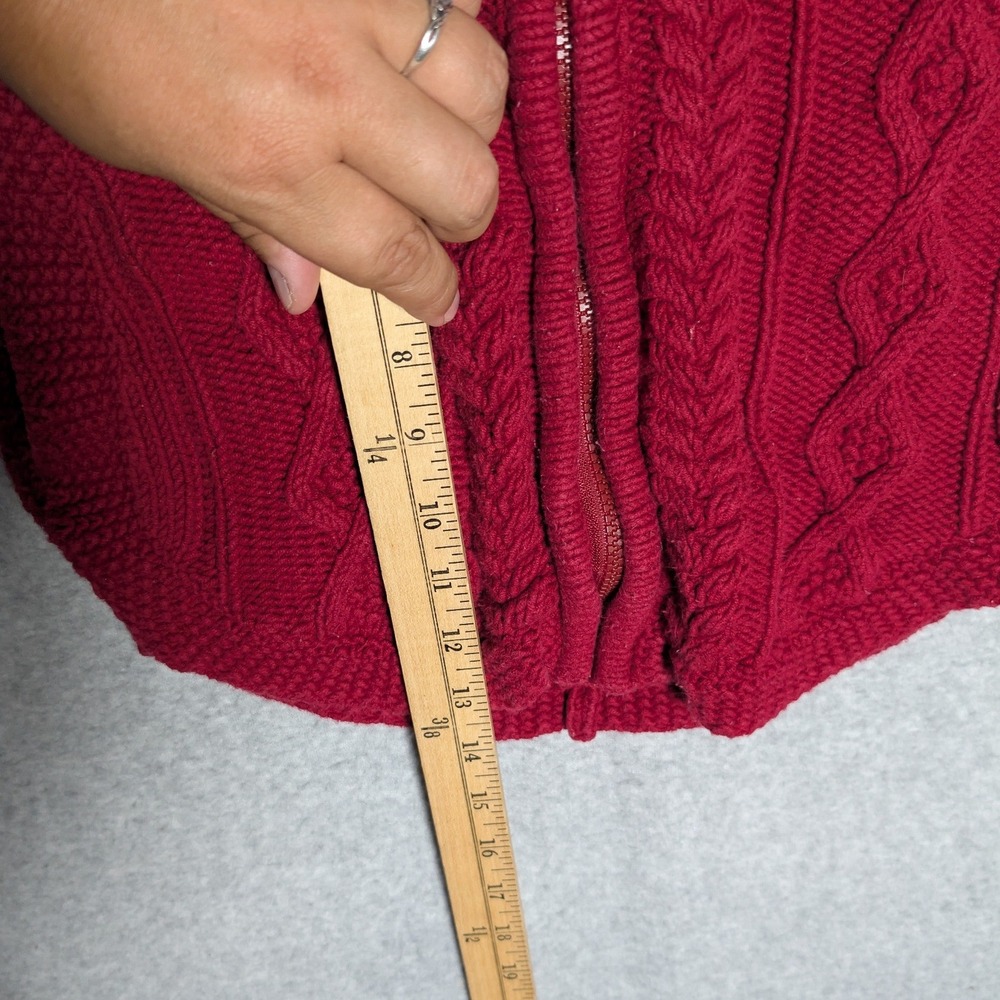 Gymboree Cable Knit Hooded Poncho Kids 18-24M Little Red Zip Front Sleeveless - Picture 9 of 10
